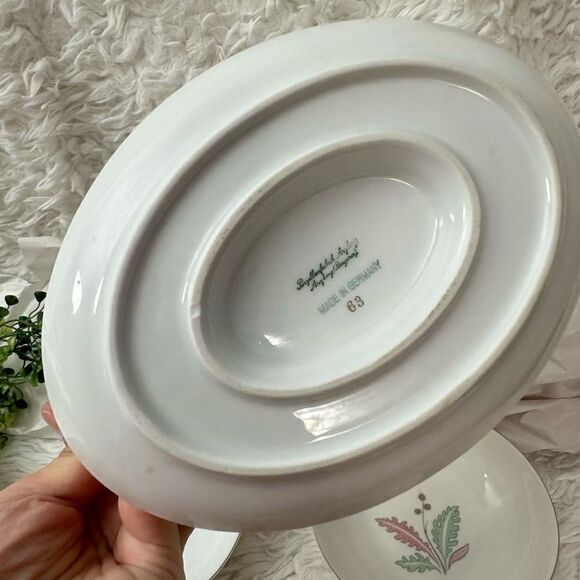 Arzberg‎ Porcelain Gravy Boat with underplate & 6 pc sauce plate set floral - Picture 6 of 11